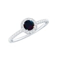 thumbnail image 1 of Rosec Jewels Real Black Opal Promise Ring for Women - Black Opal Diamond Ring - AAA Grade - Ready to Gift for Valentines Day, 18K White Gold, US 11.50, 1 of 10