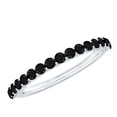thumbnail image 1 of Rosec Jewels Black Spinel Half Eternity Ring with Diamond - Stackable Ring for Women - AAA Quality Certified - Ready to Gift, 925 Sterling Silver, US 11.00, 1 of 6