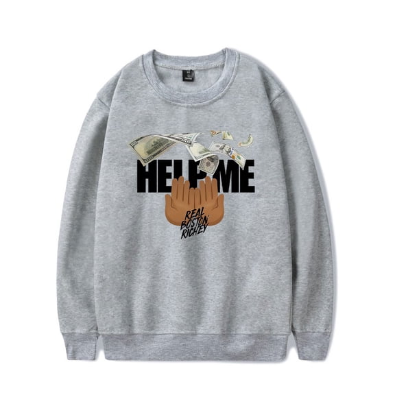 Real Boston Richey Help Me Album Crewneck Sweatshirt Album Unisex Fashion Long Sleeve Top