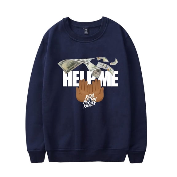 Real Boston Richey Help Me Album Crewneck Sweatshirt Album Unisex Fashion Long Sleeve Top