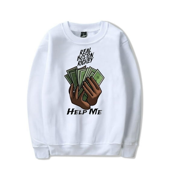 Real Boston Richey Merch Help Me Album Crewneck Sweatshirt Album Unisex Fashion Long Sleeve Top