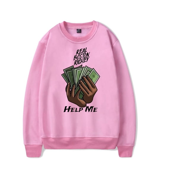 Real Boston Richey Merch Help Me Album Crewneck Sweatshirt Album Unisex Fashion Long Sleeve Top