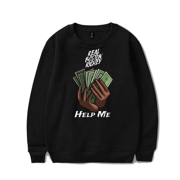 Real Boston Richey Merch Help Me Album Crewneck Sweatshirt Album Unisex Fashion Long Sleeve Top