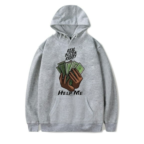 Real Boston Richey Merch Help Me Album Hoodie Unisex Fashion Casual Long Sleeve Sweatshirt