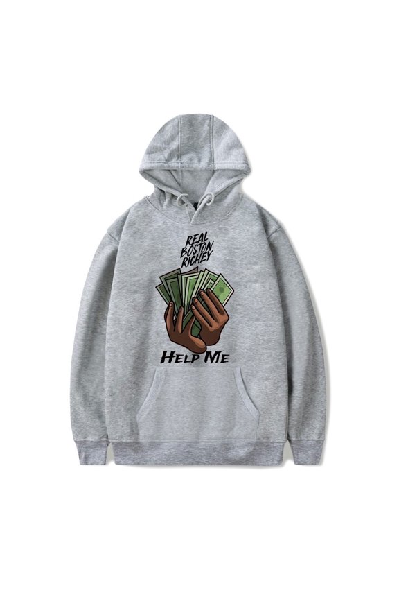 Real Boston Richey Merch Help Me Album Hoodie Unisex Fashion Casual Long Sleeve Sweatshirt