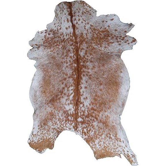 Real Brown and White Goat Hide Rug | Natural Hair-On Leather for Modern Rustic Interiors