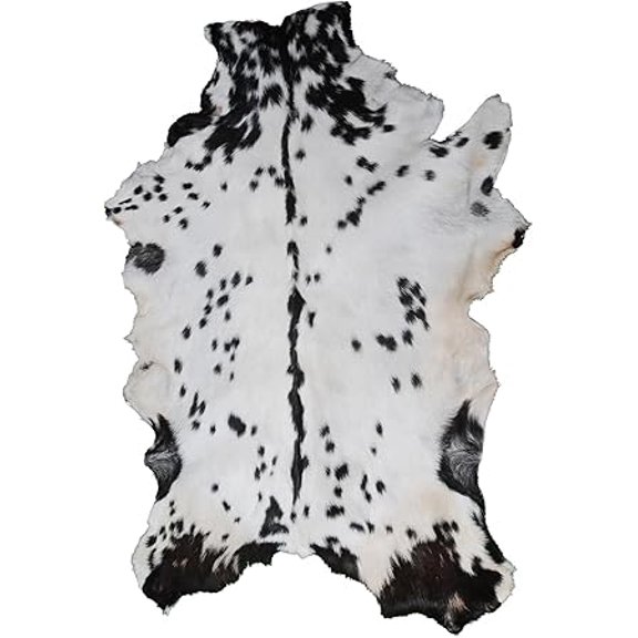 Real Brown and White Goat Skin Rug | Premium Hair-On Leather for Modern Rustic Decor