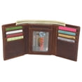thumbnail image 1 of Real Buffalo Leather Wallets for Men - RFID Blocking Slim Trifold Wallet with Card Slots, 1 of 35