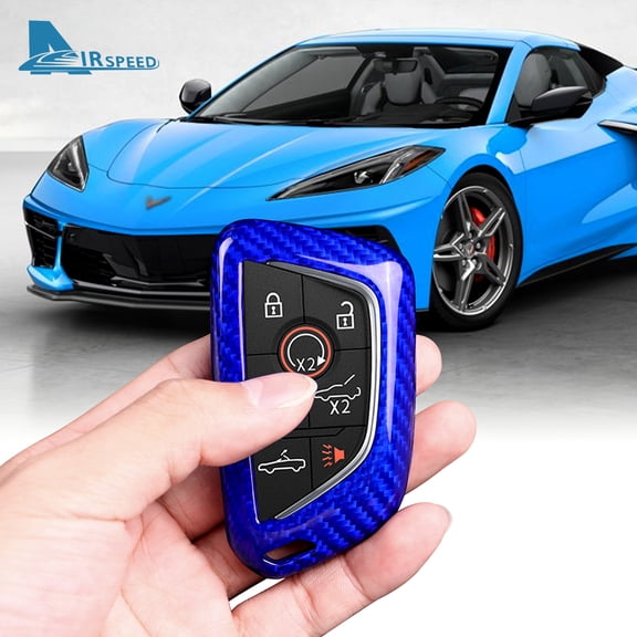 Real Carbon Fiber Car Key Case For Chevrolet Corvette C8 2020-2022 Cover Shell Fob Auto Interior Accessories Trim Cover