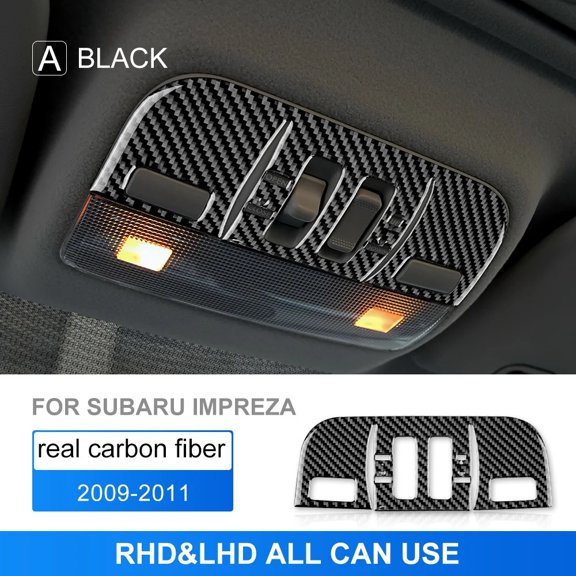 Real Carbon Fiber For Subaru Impreza 2009 2010 2011 Car Front Overhead Console Reading Light Frame Trim Interior Accessories.