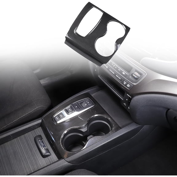 Real Carbon Fiber Gear Shift Cup Holder Panel Cover Trim Compatible with Honda Pilot 2016-2022 Ridgeline 2020-2023 Passport 2019-2023 Center Console Panel Protective Accessories