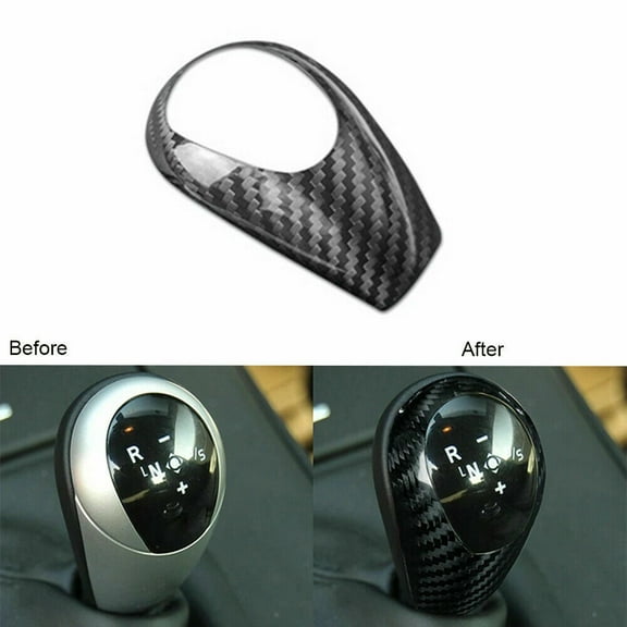 Real Carbon Fiber Gear Shift Knob Cover Fit for BMW M3 M5 M6 E90 E60