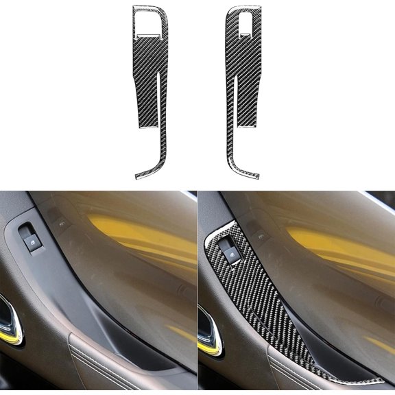 Real Carbon Fiber Interior Trim Compatible with Chevy/Chevrolet Camaro 2010 2011 Car Co-Pilot Side Glove Box Handle Sticker Storage Box Decal Accessories Decoration Black