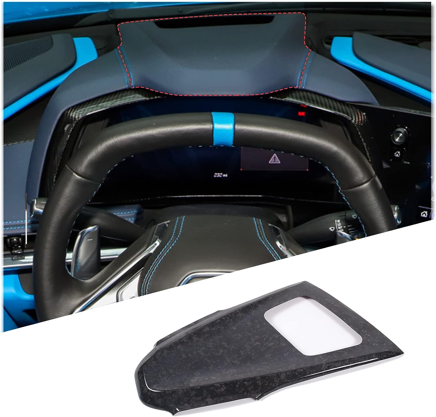 CHEAYAR Soft 3D Real Carbon Fiber Car Door Dashboard Speaker Frame Trim Sticker Compatible Corvette C8 Stingray Z06 Z51 2020 2021 2022 2023 Interior