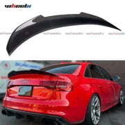 Real Carbon Fiber Rear Spoiler Compatible with 2013-2016 Audi A4 B8.5, PSM Style High Kick Duckbill Fits for 4-Door, Trunk Tail Deck Lid Wing Lip Man Gift