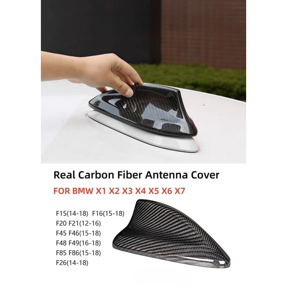 Real Carbon Fiber Shark Fin Antenna Decor Cover For BMW X1 X3 X4 X5 X6 X7 F15