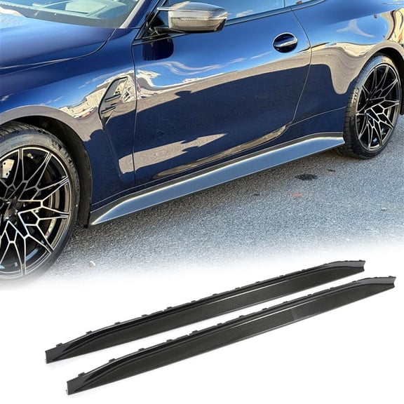 Real Carbon Fiber Side Skirts For BMW 4 Series G82 G83 M4 2021-2025 Under Door Rocker Panels Valance Extension Lip
