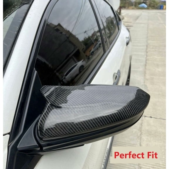 Real Carbon Fiber Wing Mirror Cover Replacement for Honda 10th Civic 2016-2020