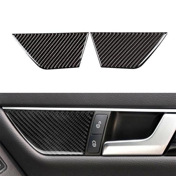 Real Carbon fiber Inner Door Panel Trim For Mercedes Benz C Class W204 2007-2013