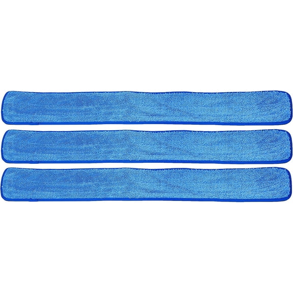 Real Clean 48 inch Microfiber Wet Mop Refill Pads for Flat Microfiber Mop Frames (Pack of 3)
