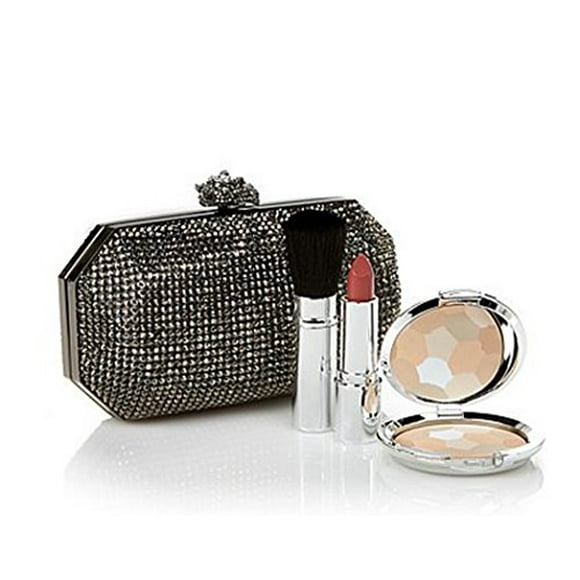 Real Collectibles by Adrienne Remarkable Jeweled Evening Bag + Powder,Lipstick~ Hematitetone
