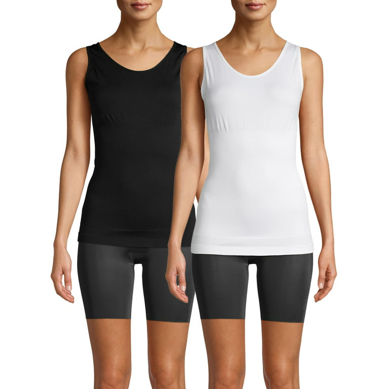 Real Comfort Women's Lucy Seamless Basic Shaping Tank Top, 2-Pack 