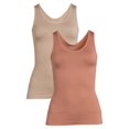 thumbnail image 1 of Real Comfort Women's Lucy Seamless Basic Shaping Tank Top, 2-Pack, 1 of 5