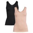 thumbnail image 1 of Real Comfort Women's Lucy Seamless Basic Shaping Tank Top, 2-Pack, 1 of 5
