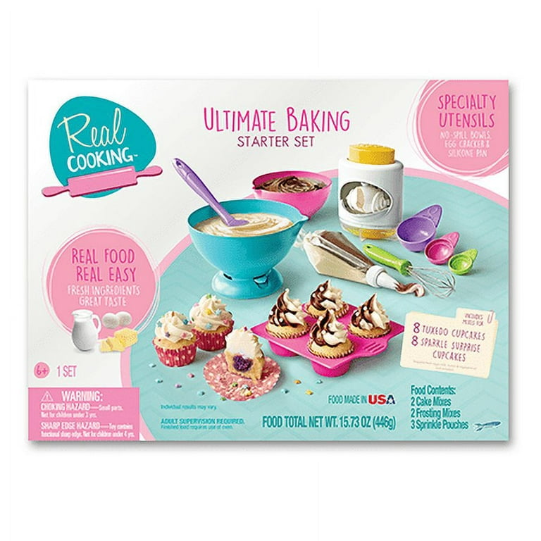 Kids Baking Set Real Cooking Set for Kids , Baking Supplies with Adult and  Kid Aprons - Real Tools for Real Cooking Kids Baking Sets for Girls and