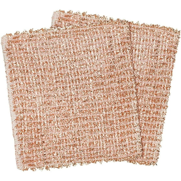 Real Copper Cleaning Cloths Scratch-Free 2-Ply Woven Copper Scrub Pads for Pots, Pans, Sinks, Glass & Stainless Steel, @ Reusable, Machine Washable, Durable, Eco-Friendly Set of 2 # !