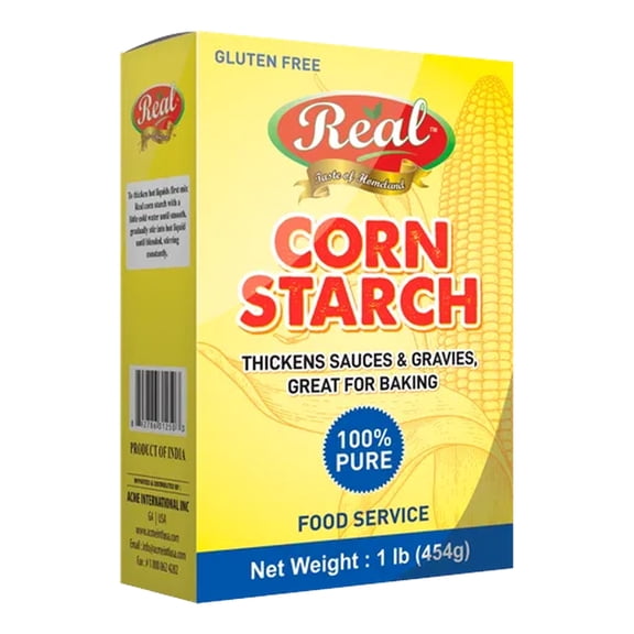 REAL Corn Starch  1 lb (454 g) | 100% Pure Cornstarch | Thickens Sauces & Gravies | Gluten Free Baking Ingredient