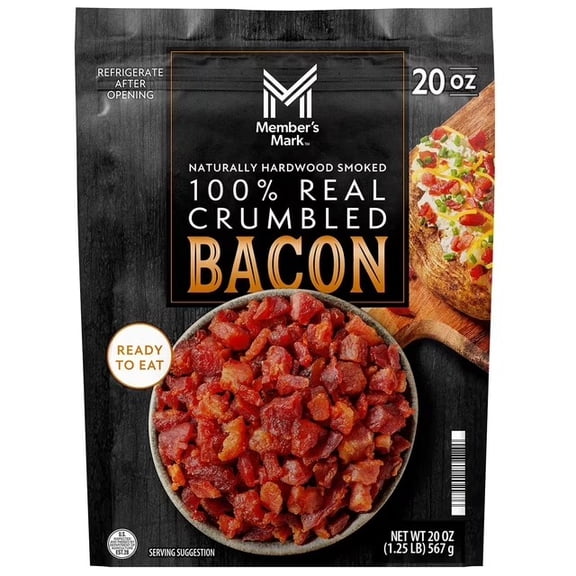 Real Crumbled Bacon, 20 oz Fully Cooked, Crispy Bacon Bits