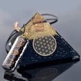 thumbnail image 1 of Real Crystal Orgonite Kit - Black Tourmaline Flower Of Life Meditation Chakra Pyramids - Black Tourmaline Protection Necklace - with Chakra Guide, 1 of 6