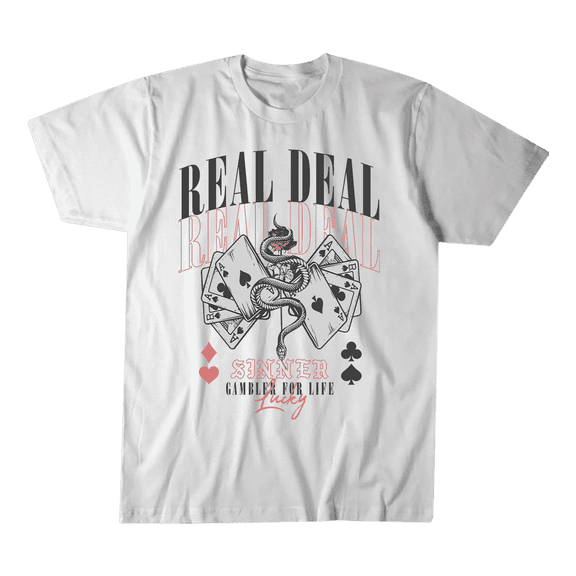 Trust The Universe Graphic Tee Gambler for Life, Cotton, Size S-2XL
