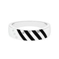 thumbnail image 1 of Rosec Jewels Real Diamond Band Ring with Black Enamel for Men - HI-SI Quality, 925 Sterling Silver, US 12.50, 1 of 8