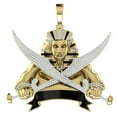 thumbnail image 1 of Real Diamond Knights Templar Freemasonry Masonic 10K Gold Over Charm Pendent 3'', 1 of 7
