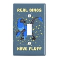 thumbnail image 1 of Real Dinos Have Fluff Raptor Dinosaur Plastic Wall Decor Toggle Light Switch Plate Cover, 1 of 3