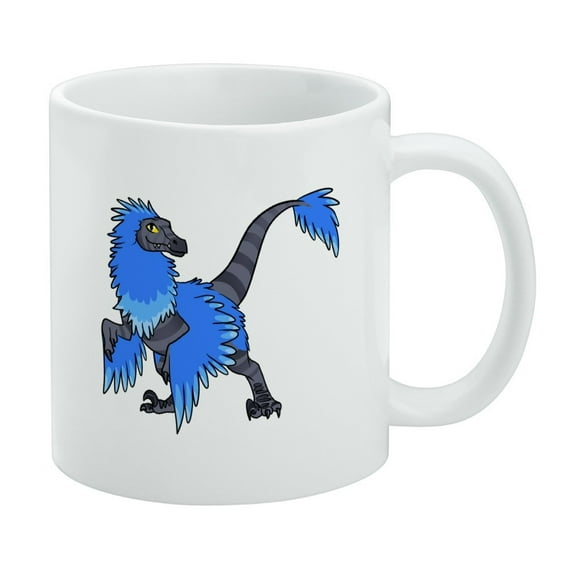 Real Dinos Have Fluff Raptor Dinosaur White Mug