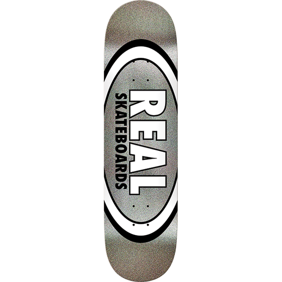 Real Easy Riders Oval Skateboard Deck 8.25 Metallic Silver
