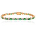 thumbnail image 1 of Real Emerald Gemstone Bracelet SI/HI Diamond 18k White Gold Fine Jewelry, 1 of 5