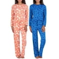thumbnail image 1 of Real Essentials 2 Pack: Women's Pajama Set - Choose from Short Sleeve with Pocket or Long Sleeve without Pocket, 1 of 7