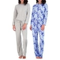 thumbnail image 1 of Real Essentials 2 Pack: Women’s Pajama Set Super-Soft Short & Long Sleeve Top With Pants (Available In Plus Size), 1 of 6