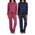 thumbnail image 1 of Real Essentials 2 Pack: Women’s Pajama Set Super-Soft Short & Long Sleeve Top With Pants (Available In Plus Size), 1 of 5