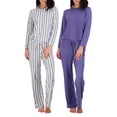 thumbnail image 1 of Real Essentials 2 Pack: Women’s Pajama Set Super-Soft Short & Long Sleeve Top With Pants (Available In Plus Size), 1 of 5