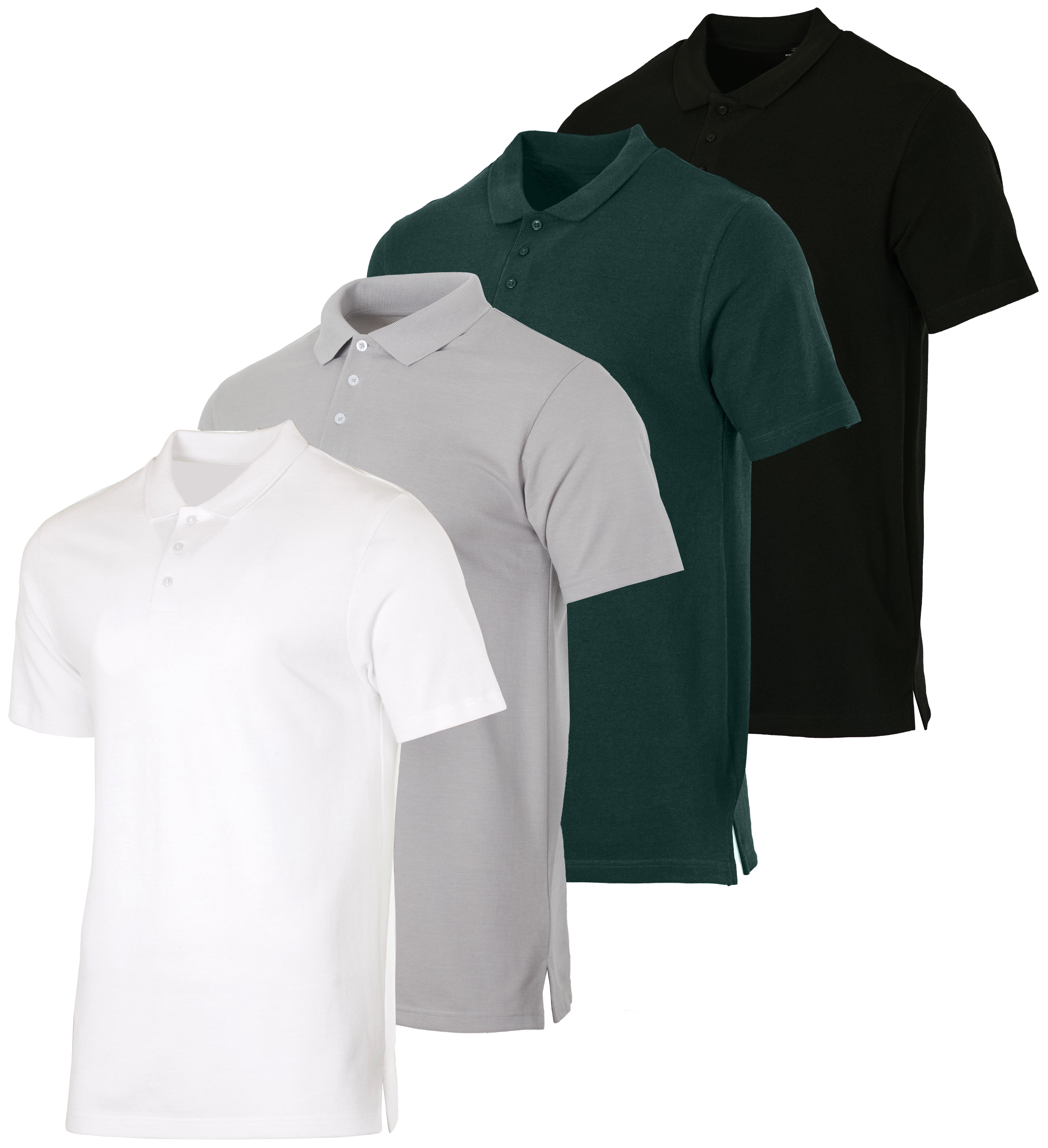Real Essentials Men's 3-Pack Henley T-Shirts - Cotton Blend, Long & Short Sleeve For Casual & Active Wear