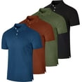 thumbnail image 1 of Real Essentials 3 & 4 Pack: Men's Cotton Pique Short Sleeve Polo Shirt - Performance Polo (Available In Big & Tall), 1 of 6