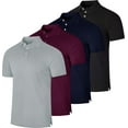 thumbnail image 1 of Real Essentials 3 & 4 Pack: Men's Cotton Pique Short Sleeve Polo Shirt - Performance Polo (Available In Big & Tall), 1 of 6
