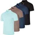 thumbnail image 1 of Real Essentials 3 & 4 Pack: Men's Cotton Pique Short Sleeve Polo Shirt - Performance Polo (Available In Big & Tall), 1 of 6