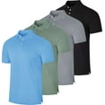 thumbnail image 1 of Real Essentials 3 & 4 Pack: Men's Cotton Pique Short Sleeve Polo Shirt - Performance Polo (Available In Big & Tall), 1 of 6
