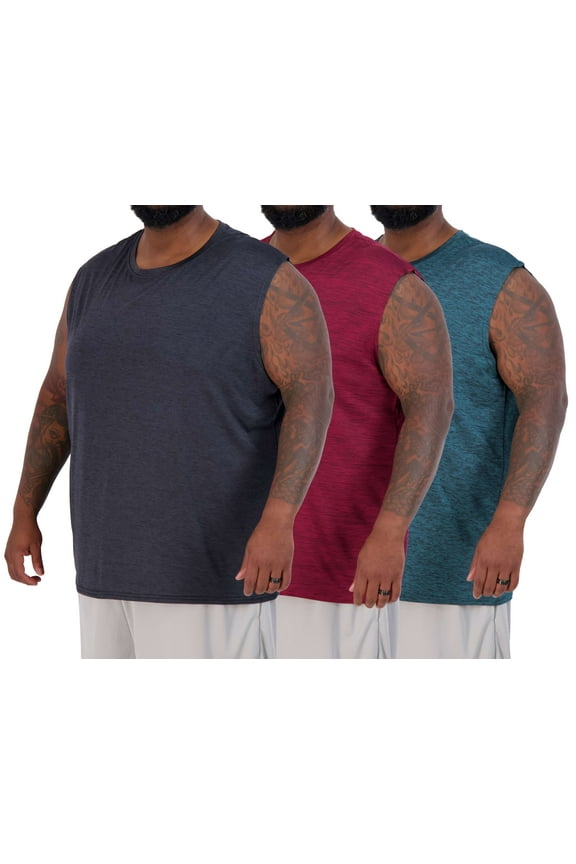 3 & 5 Pack: Men's Dry-Fit Active Muscle Tank Top - Standard and Big & Tall Sizes (S-5XLT)